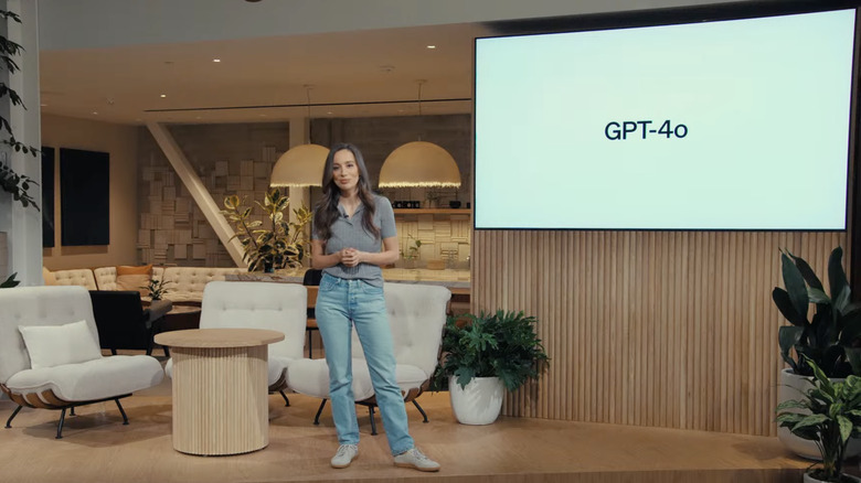 OpenAI presenting GPT-4o for the first time.