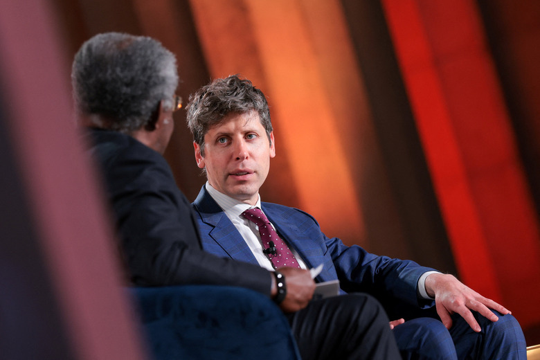 CEO of OpenAI Sam Altman speaks in conversation with Chairman and CEO of Global Infrastructure Partners (GIP) Bayo Ogunlesi during the 2026 Infrastructure Summit of government officials, corporate executives, and labor leaders, in Washington, D.C., U.S., March 11, 2026. REUTERS/Kylie Cooper