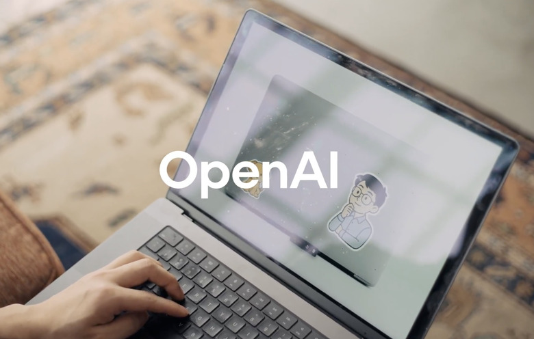A laptop with the logo of OpenAI.