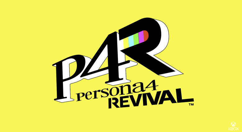 The yellow Persona 4 Revival logo.