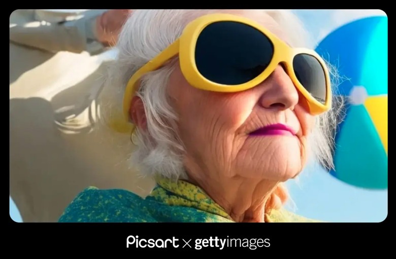 An AI image of a senior citizen wearing sunglasses. 