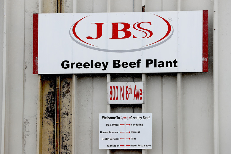 GREELEY, COLORADO - APRIL 16: The Greeley JBS meat packing plant sits idle on April 16, 2020 in Greeley, Colorado. The meat packing facility has voluntarily closed until April 24 in order to test employees for the coronavirus (COVID-19) virus. As more workers test positive for the coronavirus throughout the U.S, plants in Colorado, South Dakota, and Iowa have temporarily halted production.  (Photo by Matthew Stockman/Getty Images)