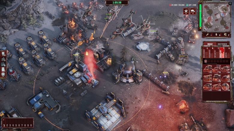 A screenshot of a game with exploding tanks.