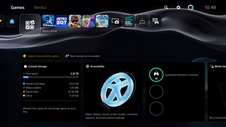 PlayStation 3 user interface on the PlayStation 5 home screen