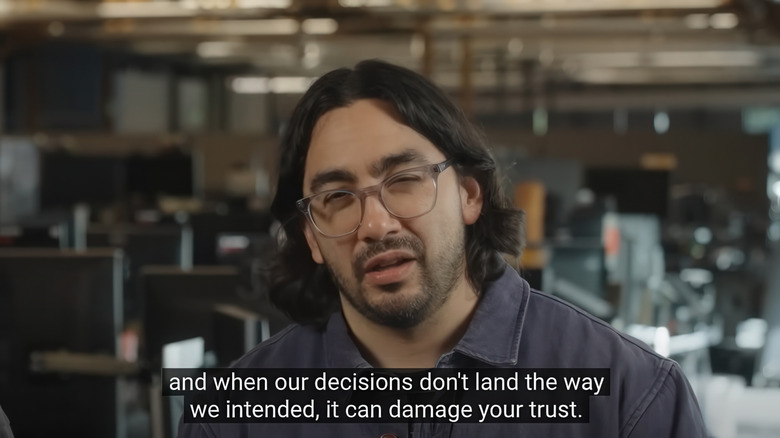 League of Legends executive producer Paul Bellezza apologizing in a video. Captioned text: 