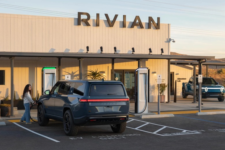 Rivian EV at one of the company's charging stations