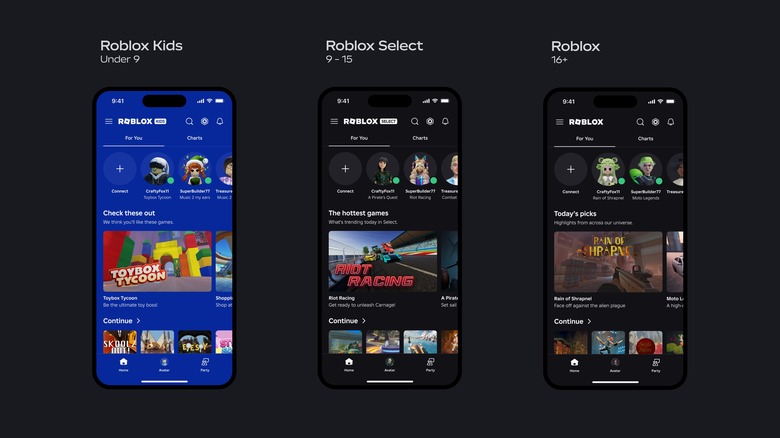 Kids accounts have a different background color, which Roblox says helps parents know “their child is in the right place.”