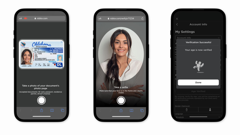 Roblox's identity verification for ages 17 and older. 