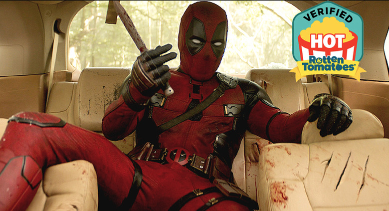 A badge on Deadpool.