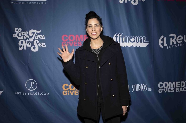 LOS ANGELES, CALIFORNIA - JANUARY 11: Sarah Silverman attends the Comedy Gives Back Fundraiser at El Rey Theatre on January 11, 2024 in Los Angeles, California. (Photo by Corine Solberg/Getty Images)