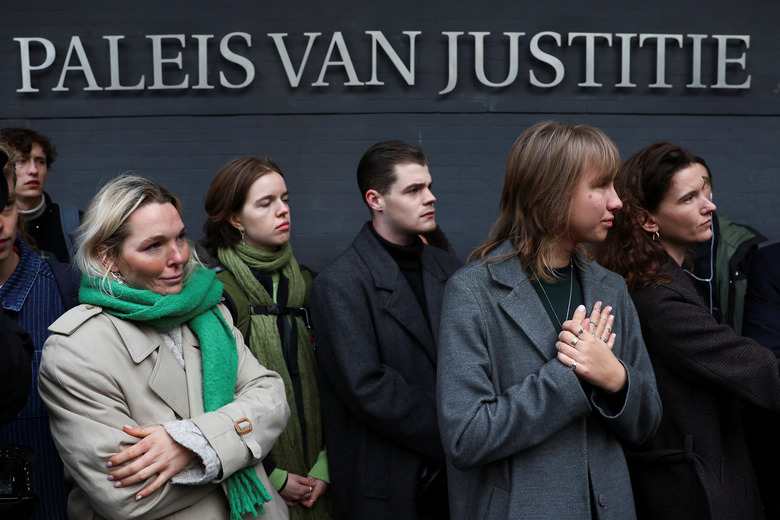 Winnie Oussoren, President Milieudefensie Jong reacts after a Dutch court ruled in Shell's appeal over a 2021 court order to drastically deepen planned greenhouse gas emission cuts, in The Hague, Netherlands November 12, 2024. REUTERS/Yves Herman