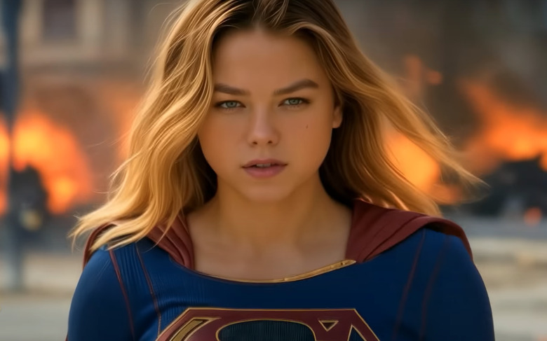 A weird-looking AI Supergirl.