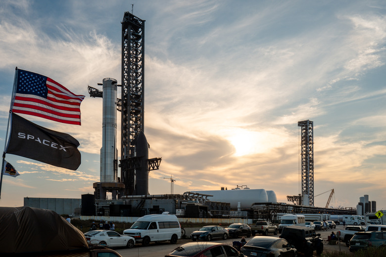 BOCA CHICA BEACH, TEXAS - MARCH 03: SpaceX Starship Flight 8 is stationed near Orbital Launch Pad A ahead of launch at Boca Chica beach on March 03, 2025 in Boca Chica Beach, Texas. The FAA (Federal Aviation Administration) has granted clearance for the operation, with SpaceX Starship Flight 8 being on target to launch tomorrow evening. (Photo by Brandon Bell/Getty Images)