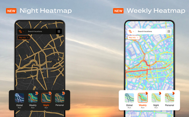 Strava night and weekly heatmap