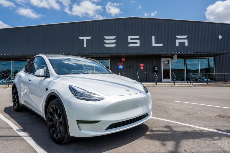 AUSTIN, TEXAS - MAY 31: A Tesla Model Y is seen on a Tesla car lot on May 31, 2023 in Austin, Texas. Tesla's Model Y has become the world's best selling car in the first quarter of 2023. (Photo by Brandon Bell/Getty Images)