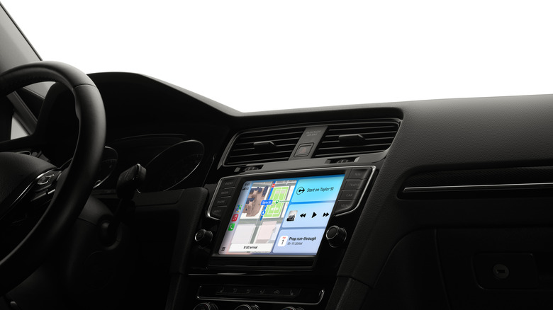 Apple's CarPlay on a vehicle infotainment system.