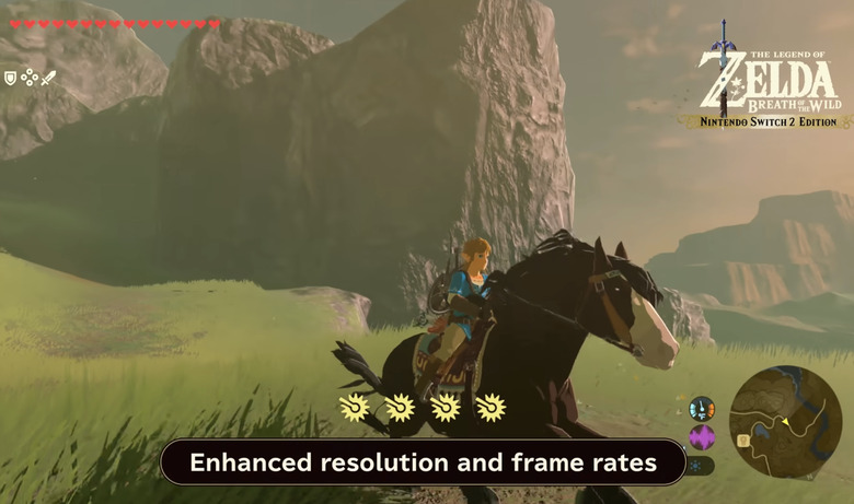 Computer graphics of a person riding a horse.