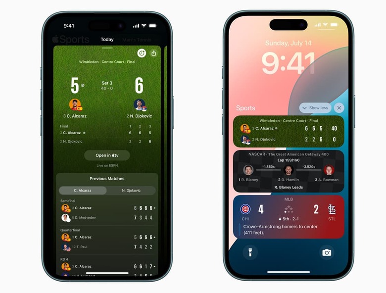 New Apple Sports features