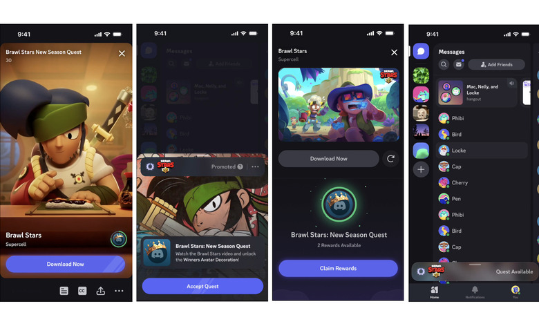Screenshots of the Discord app.