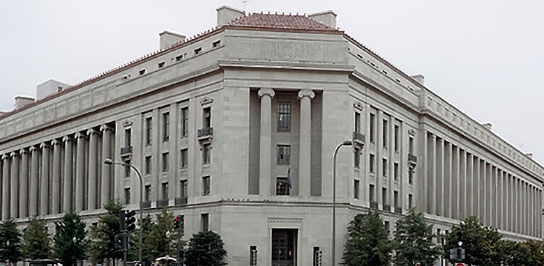Photo of the Robert F. Kennedy Department of Justice Building.