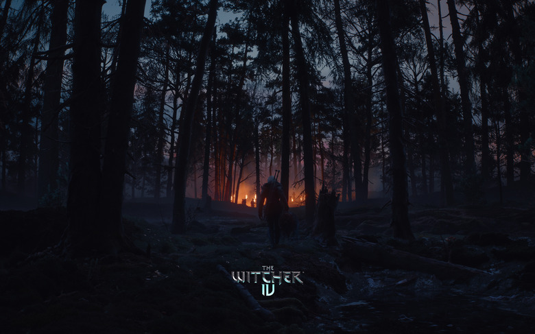 Ciri walks toward a campfire. 