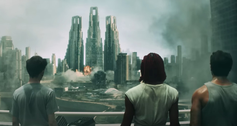 A shot from the show showing a ship crashing.