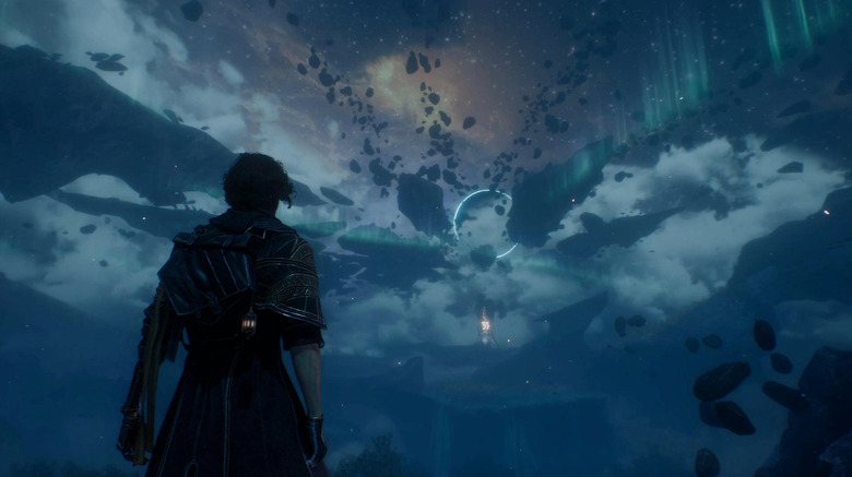 A guy looking at the sky.