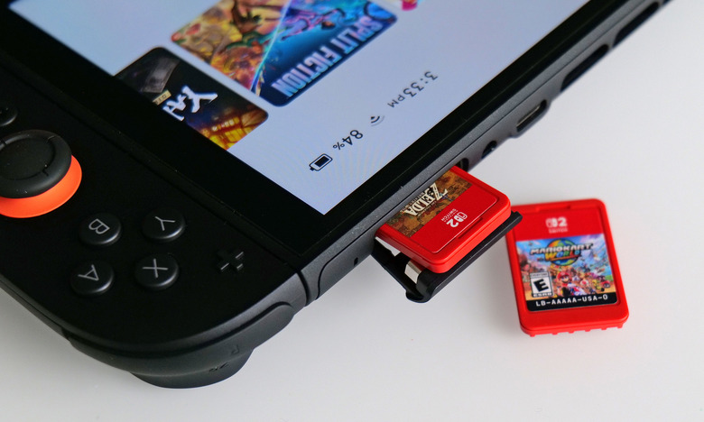 For the Switch 2, Nintendo is using new red cartridges instead of the black ones used in the original Switch. 