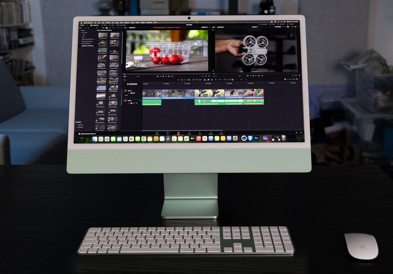 Content creation apps like DaVinci Resolve Studio now run briskly on iMac. 