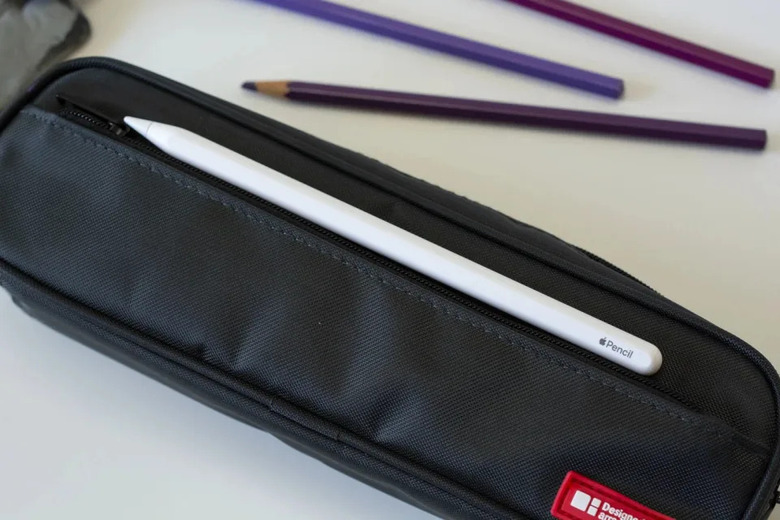 Apple's second generation Apple Pencil on a black pencil case