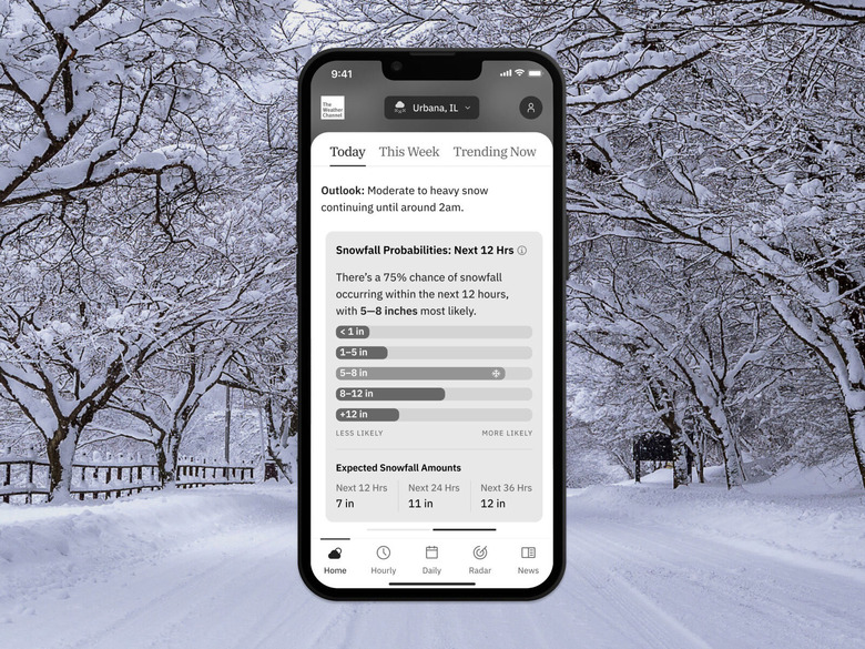 The Weather Channel probabilistic snowfall