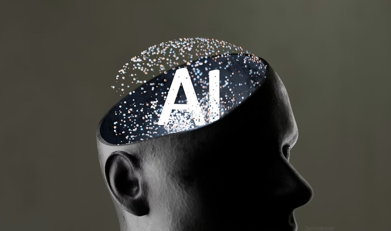A brain with AI inside of it.