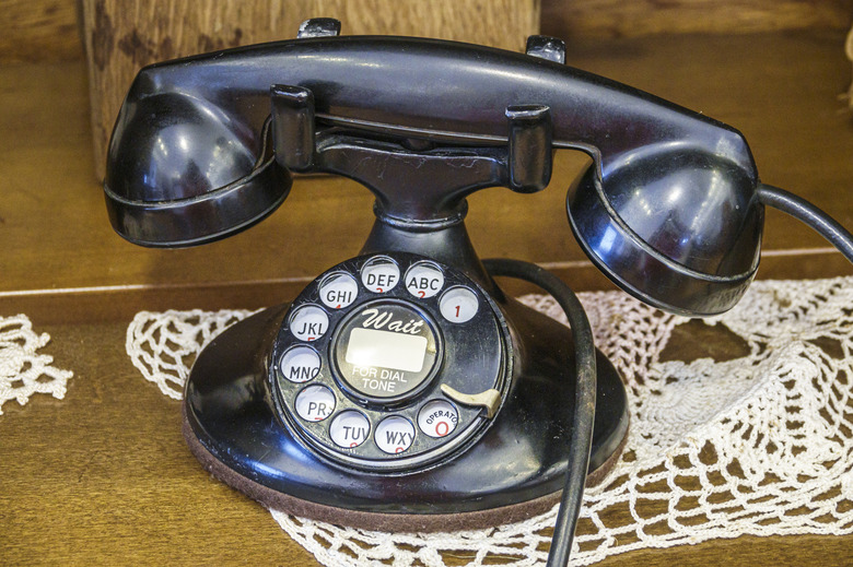 Florida, Webster, Withlacoochee State Forest, Richloam General Store & Post Office, old fashioned rotary dial telephone. (Photo by: Rosie Irene Betancourt/Jeff Greenberg/Universal Images Group via Getty Images)