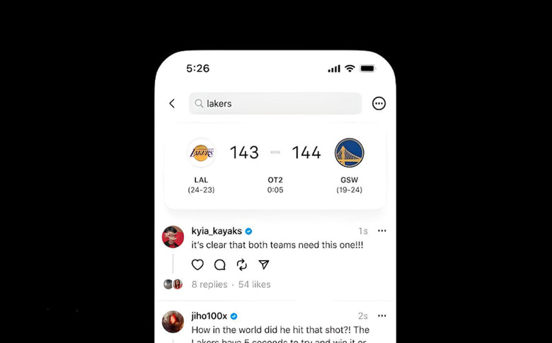 Checking on a live score.