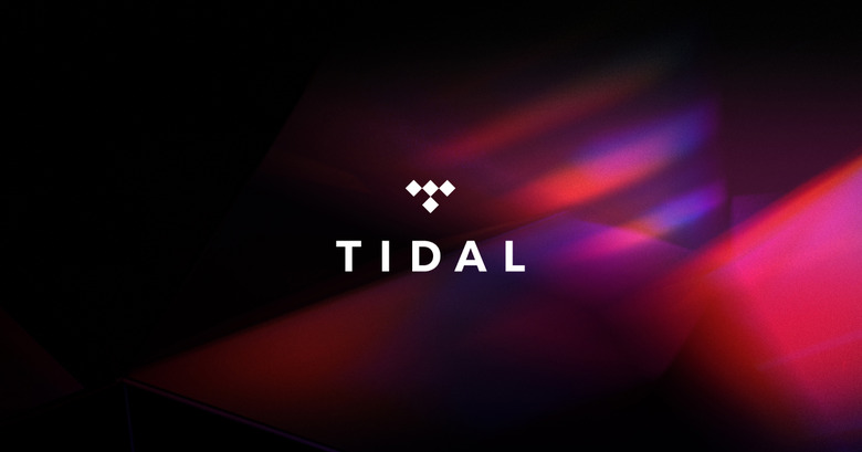 Tidal logo over reddish background. 