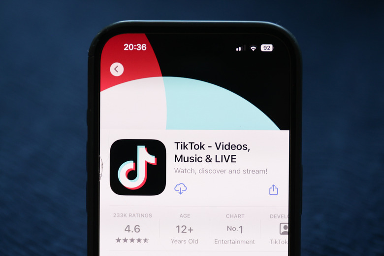 TikTok on App Store displayed on a phone screen is seen in this illustration photo taken in Poland on June 5, 2024. (Photo by Jakub Porzycki/NurPhoto via Getty Images)