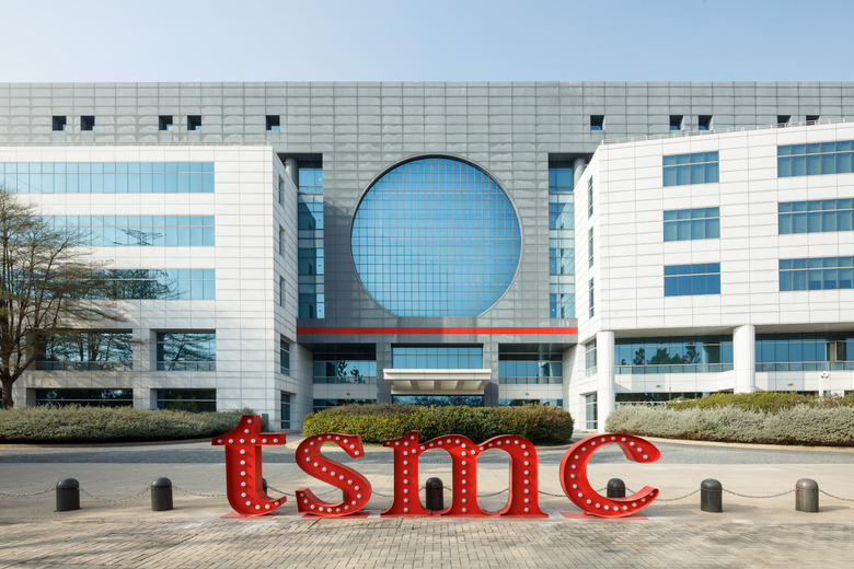 A building with TSMC on the foreground.