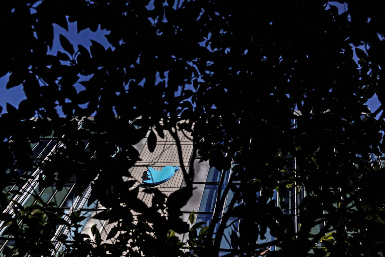 A view of the Twitter logo at its corporate headquarters in San Francisco, California, U.S. November 18, 2022. 