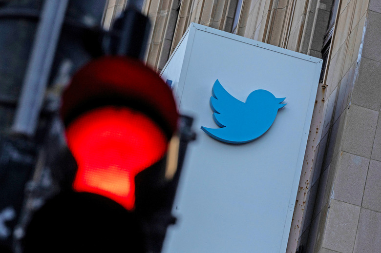 A view of the Twitter logo at its corporate headquarters in San Francisco, California, U.S. November 18, 2022. 