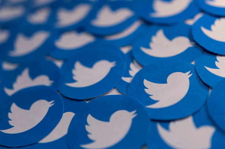 Printed Twitter logos are seen in this picture illustration taken April 28, 2022. REUTERS/Dado Ruvic/Illustration