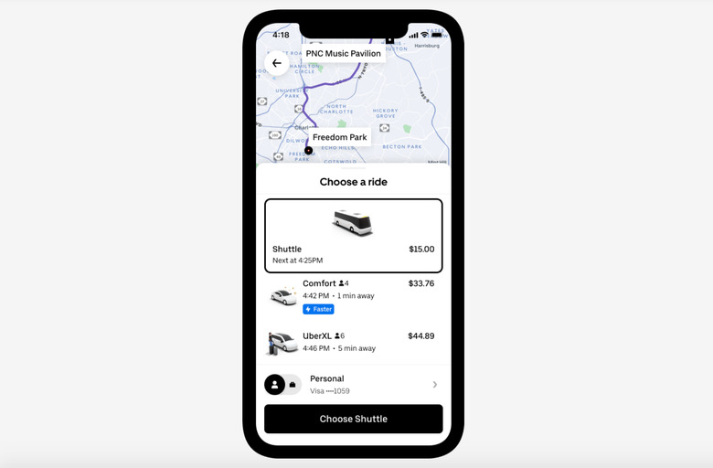 Uber Shuttle in action.