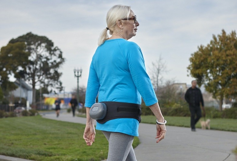 Bone Health Technology -- woman wearing Osteoboost belt.