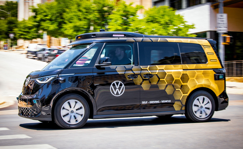 VW ID.Buzz self-driving van in Austin