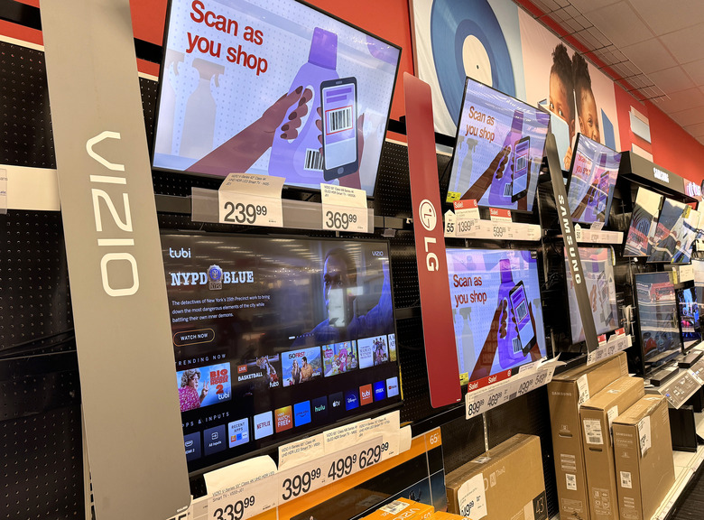 SAN RAFAEL, CALIFORNIA - FEBRUARY 13: Vizio televisions are displayed at a store on February 13, 2024 in San Rafael, California. According to a report by the Wall Street Journal, Walmart is in talks to purchase television maker Vizio for an estimated $2 billion. (Photo by Justin Sullivan/Getty Images)