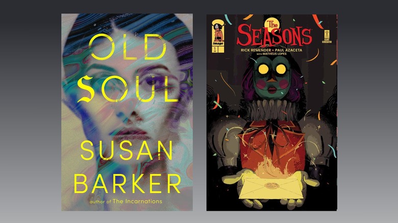 Book covers for Old Soul by Susan Barker and the new comic The Seasons