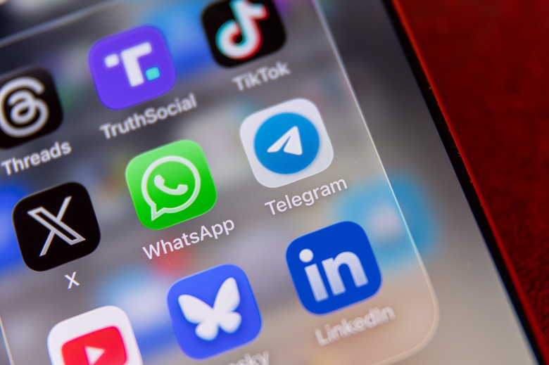 BATH, UNITED KINGDOM - FEBRUARY 19: In this photo illustration a smartphone screen displays the logo of social media app and instant messaging service Telegram, on February 19, 2026 in Bath, England. The app, which is used by more than 60 million Russians each day, is being restricted following failures to address earlier regulatory violations and state officials have been promoting a government-backed 