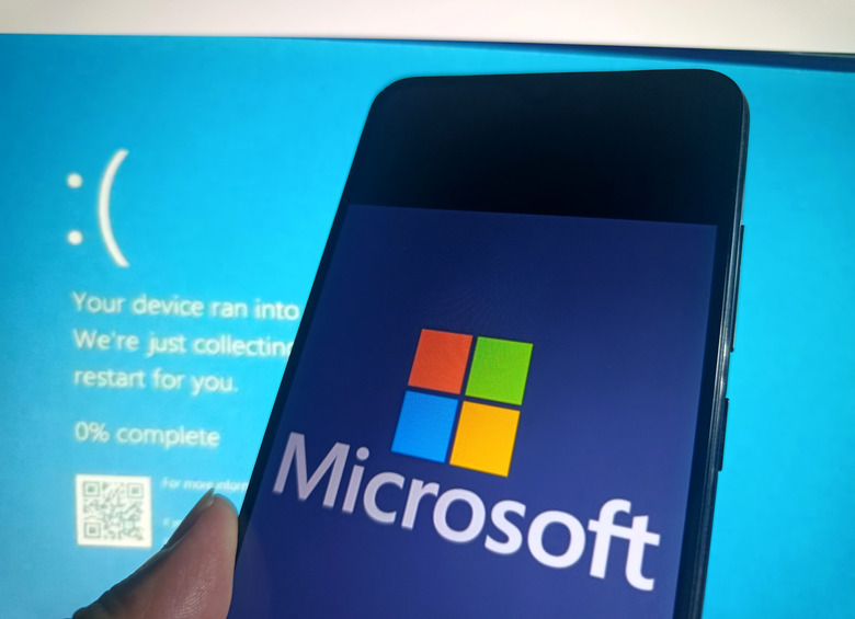 SUQIAN, CHINA - JULY 20, 2024 - Illustration Microsoft Blue Screen of Death, July 20, 2024, Suqian city, Jiangsu Province, China. (Photo credit should read CFOTO/Future Publishing via Getty Images)