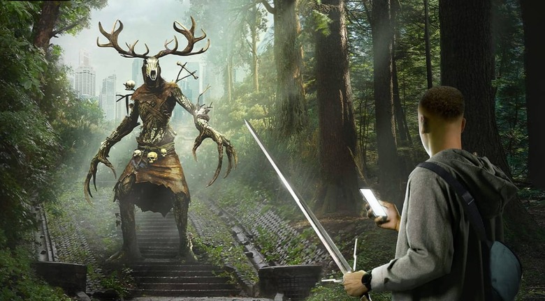 Promotional image for real-world mobile game 'The Witcher: Monster Slayer'