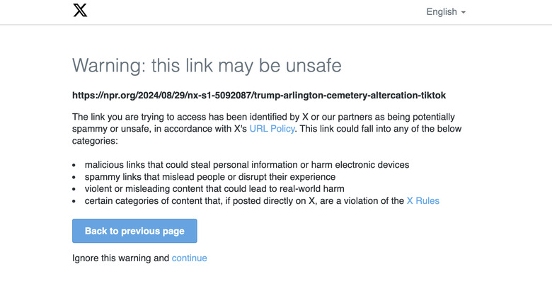 x warning on NPR story,