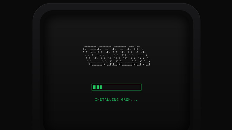 Grok with a loading bar that says Installing Grok below